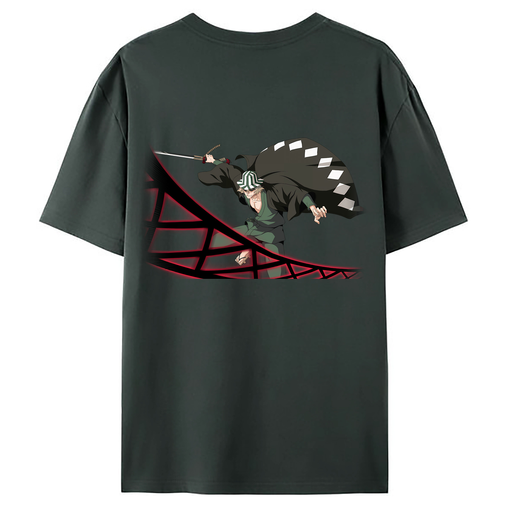 （画像用） "ブリーチ 浦原 喜助（うらはら きすけ） BLEACH Urahara Kisuke " 綿100％ メンズ半袖Tシャツ（バックプリント） 通気性